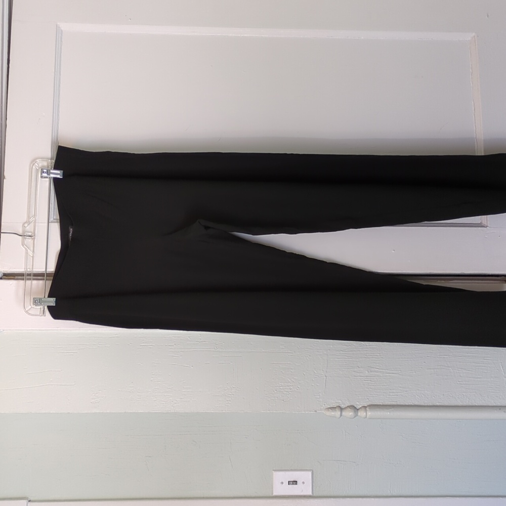 Wide leg stretch crepe flowing pant